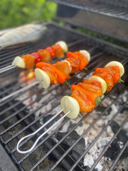 10x Doppelter Grillspieß MADE IN GERMANY Bratspieß Schaschlik