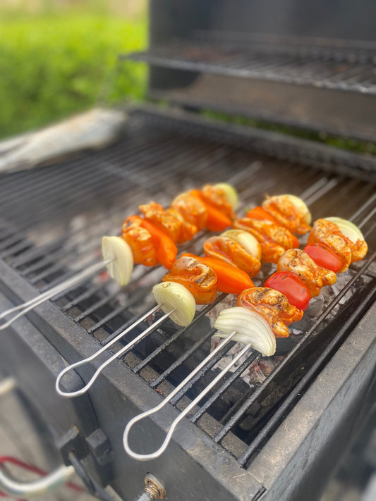 Grillspieß-Set – 10x Doppelspieße aus Edelstahl Stabile Doppelspieße für Grill und Schaschlik. Rostfrei. In Deutschland gefertigt